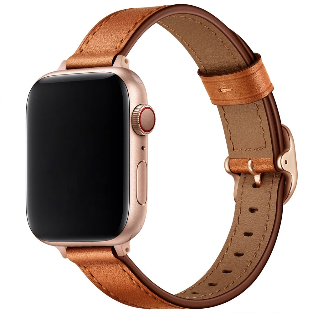 Leather Strap for Apple Watch Band 45mm 44mm 40mm 41mm 42mm 38mm