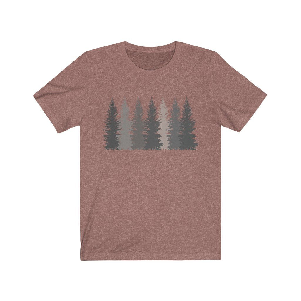 T-Shirt Heather Mauve / S Trees t shirt | Men's T-shirt | Nature shirt | Hiking shirt | Graphic Tees | Forest Tshirt