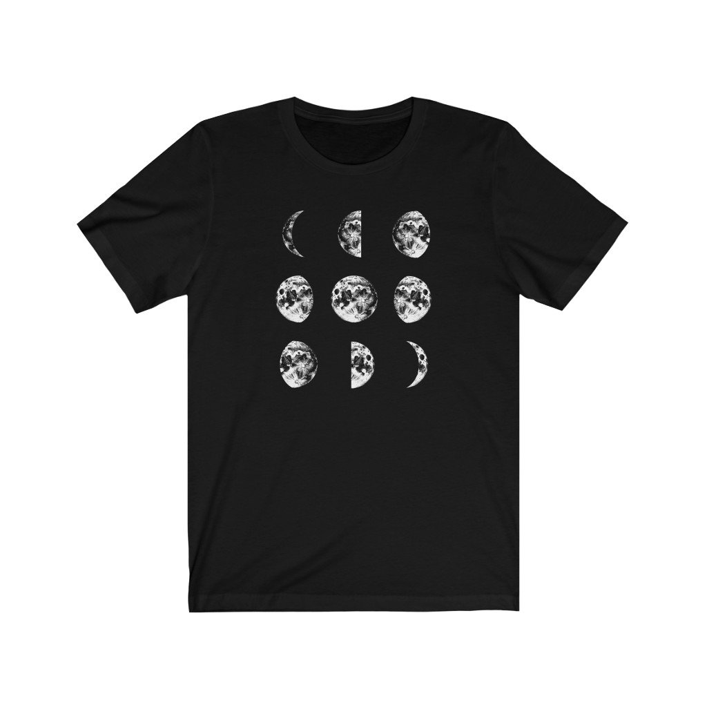 T-Shirt Black / L Moon Phases Shirt - Moon Shirt - Moon Phases - Unisex