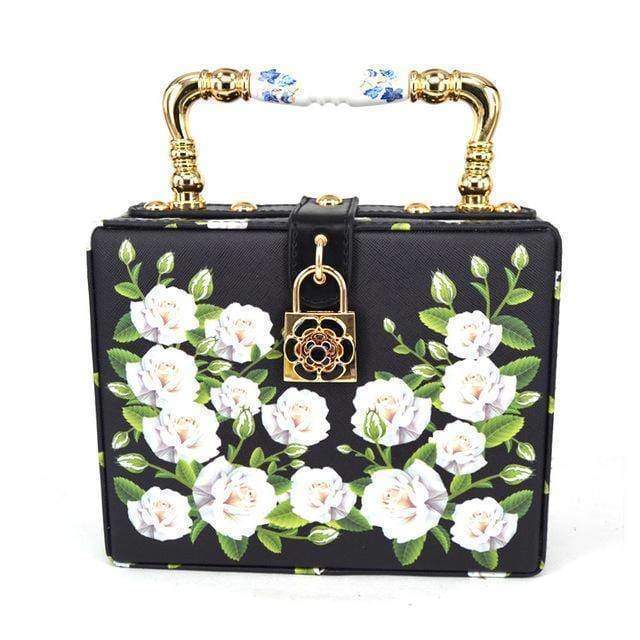 KUANG! Acrylic Flower Clutch Evening Bag Fashion Rhinestones Tote Box Handbags Purse for Banquet Party