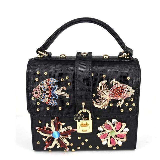 22 Designs, Rectangle Diamond evening flower Clutch bling Bags