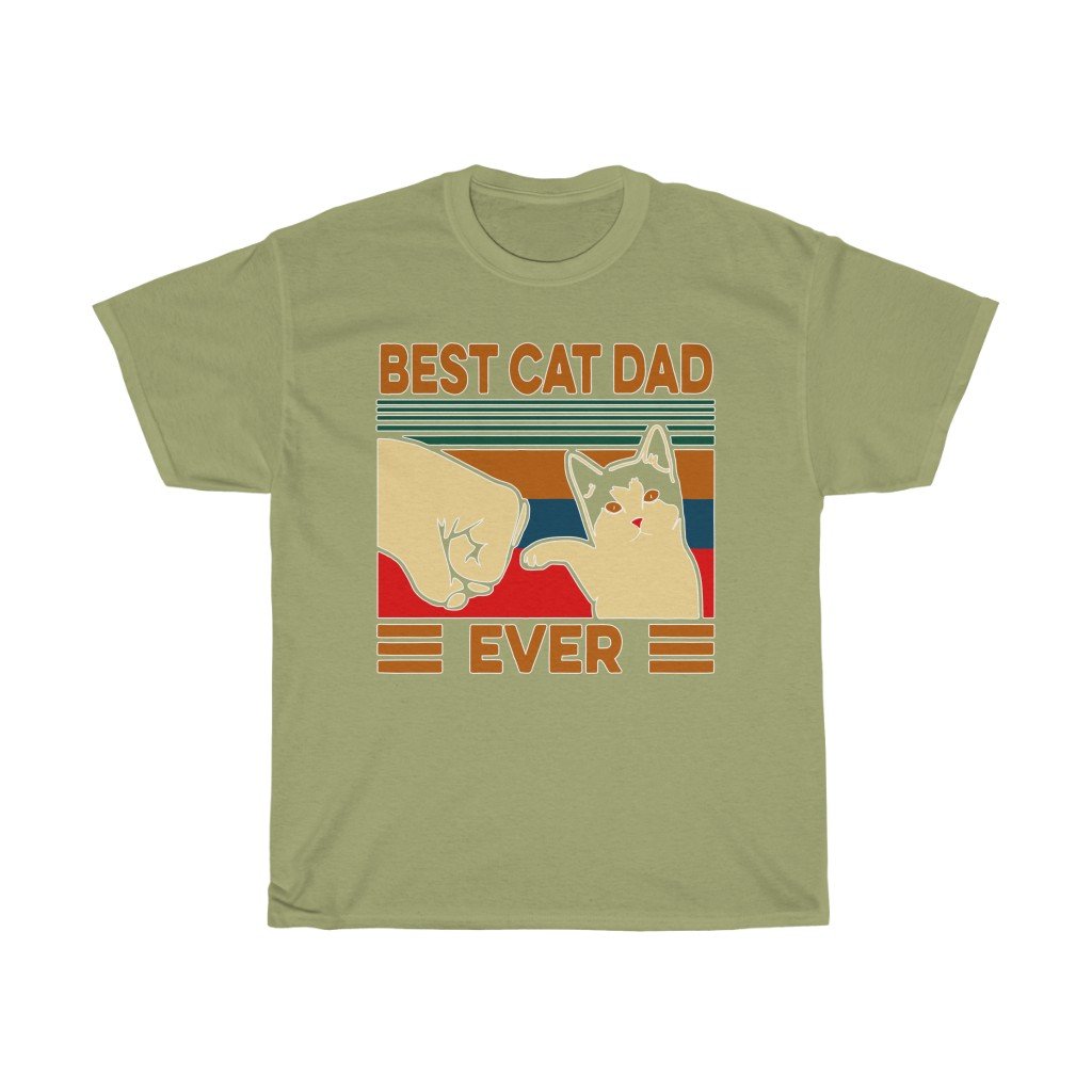 T-Shirt Kiwi / S Best Cat Dad Ever T-Shirt, Funny Cat Daddy, Father shirt Top, gift for him, Cat lover tee, plus size tee-shirt