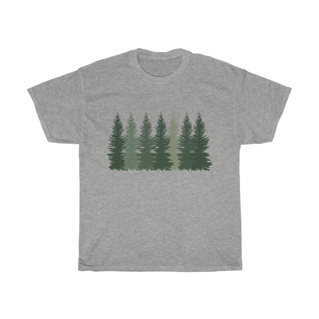 T-Shirt Sport Grey / S Trees t shirt, Men's T-shirt, Nature shirt, Hiking shirt, Graphic Tees, Forest Tshirt - Made in Usa