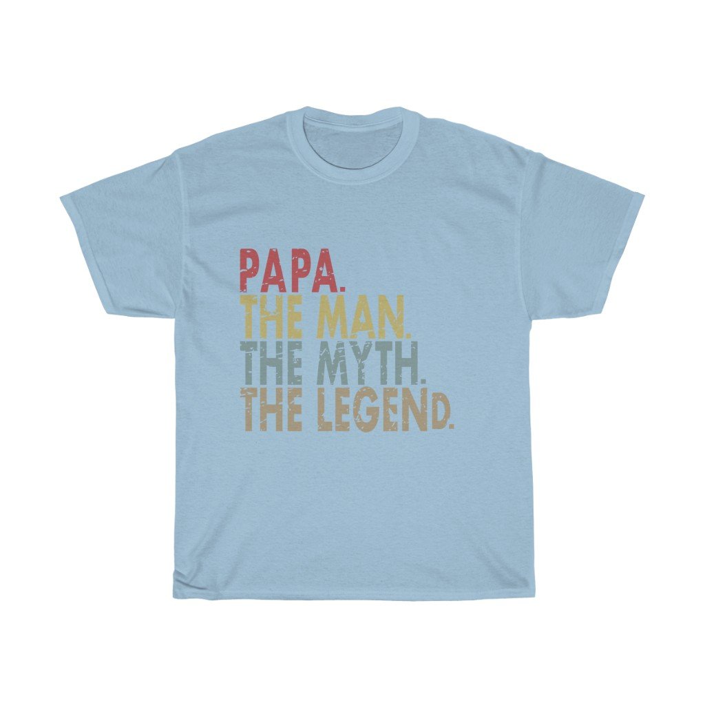 T-Shirt Light Blue / S Papa The Man The Myth The Legend men tshirt tops, short sleeve cotton man tee shirt t-shirt, small - large plus size