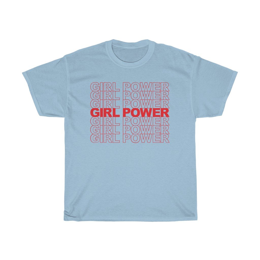 T-Shirt Light Blue / S Girl Power, GRL PWR Shirt, Feminist Shirt, Feminist Tshirt, Feminist T-Shirt, Equal Rights, Inspirational Shirt