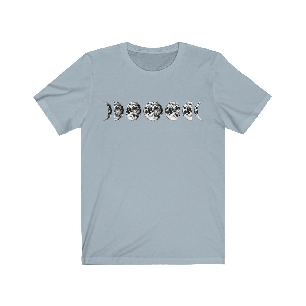 T-Shirt Light Blue / S Moon Phases Shirt - Moon Shirt - Moon Phases - Unisex