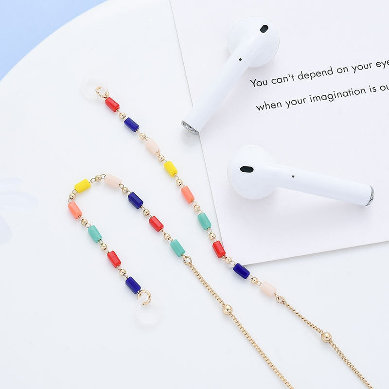 Anti Lost Chains For AirPods Glasses With Chain Women Eyewear Lanyard Boho Colorful Pendant Necklace Vintage Jewelry Accessories