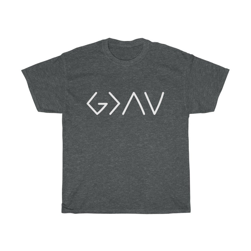 T-Shirt Dark Heather / S God Is Greater Than The Highs And The Lows women tshirt tops, short sleeve ladies cotton tee shirt  t-shirt, small - large plus size