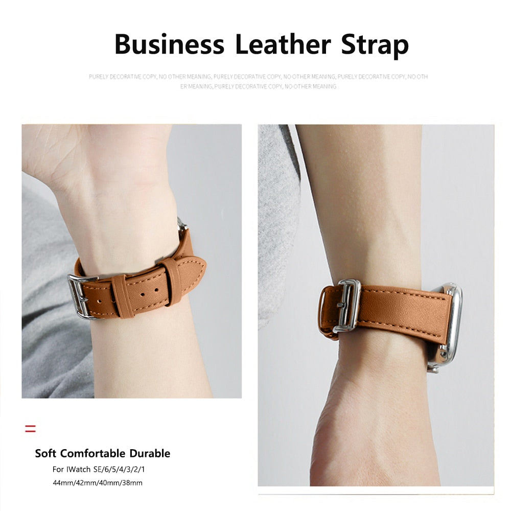 Genuine Leather Strap For Apple Watch Bands Series SE 7 6 5 4 3