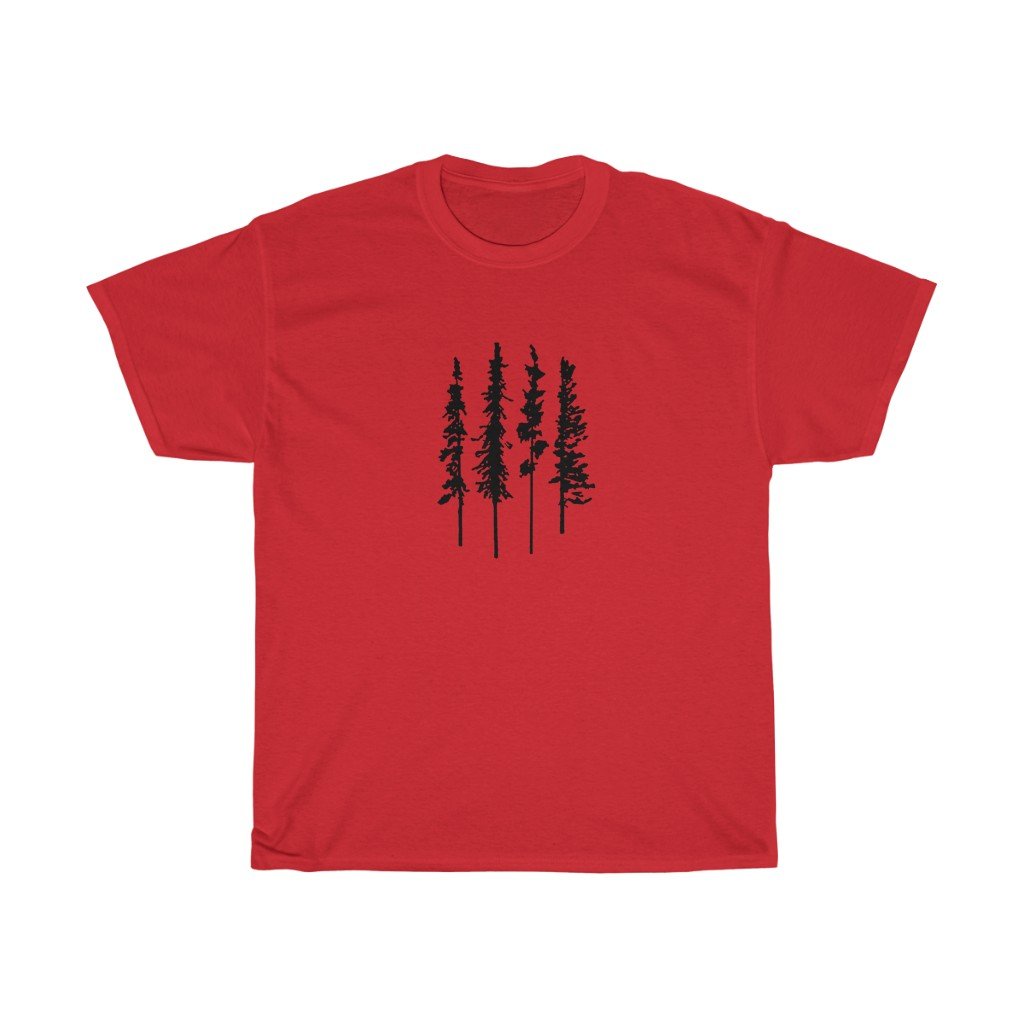 T-Shirt Red / S SkinnyPineTrees women tshirt tops, short sleeve ladies cotton tee shirt  t-shirt, small - large plus size