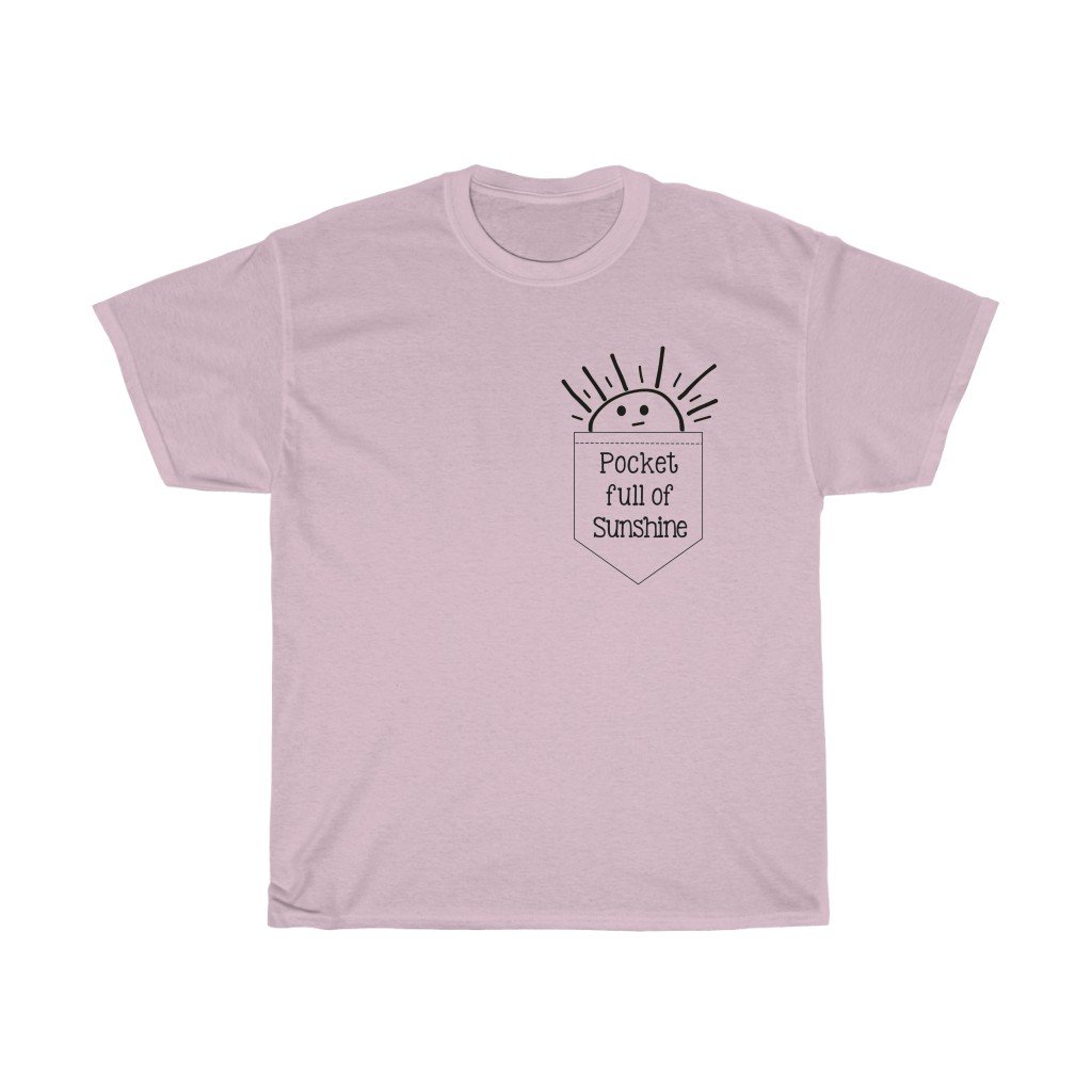 T-Shirt Light Pink / L Pocket Full Of Sunshine women tshirt tops, short sleeve ladies cotton tee shirt  t-shirt, small - large plus size