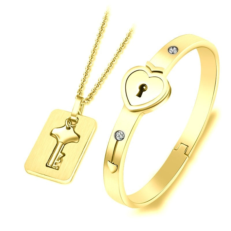 Concentric Lock Key Bracelet Forever Love Jewelry Set Valentine's  Day Birthday Anniversary Memorial Day Gift |Jewelry Sets|