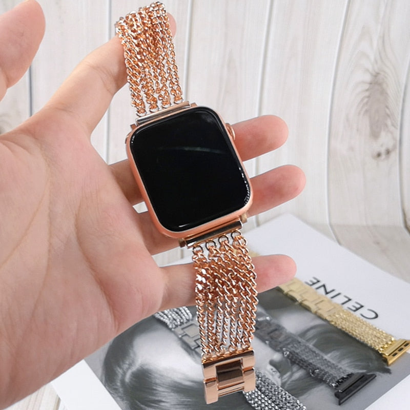 Apple Watch Band Series 7 6 5 4 Chain  Strap Premium Steel Bracelet