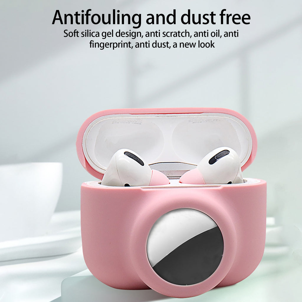 2 in 1 Silicone Case AirTags Case Cover For AirPods Pro Earphones Loss Prevention Case Accessories Skin Protective Sleeve STOCK|Earphone Accessories|