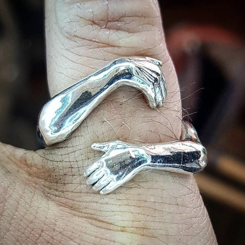 Pure 92.5 Sterling Silver Hug Stylish Finger Ring For Womens & Girls | eBay