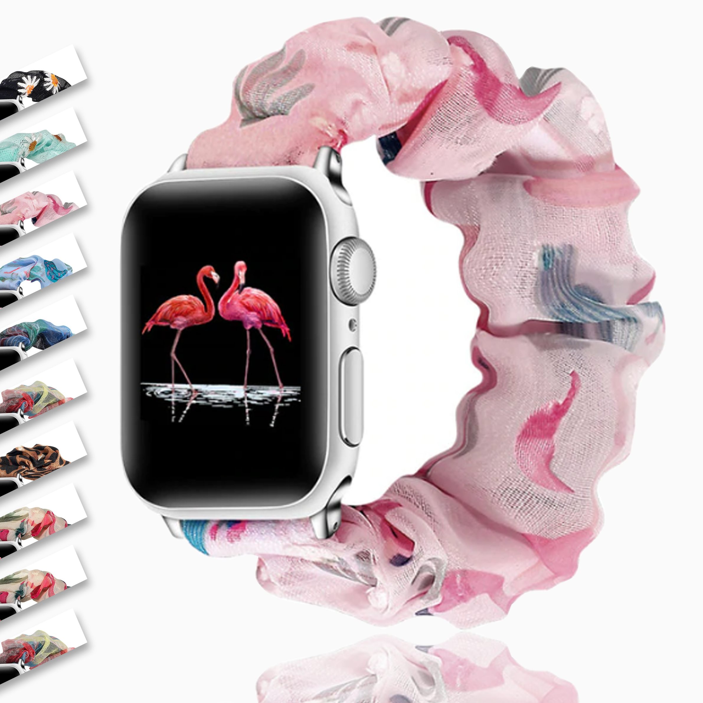 Flamingo Chiffon Hawaiian Summer Style, Apple Watch Band Series 6 5 4 –  www.