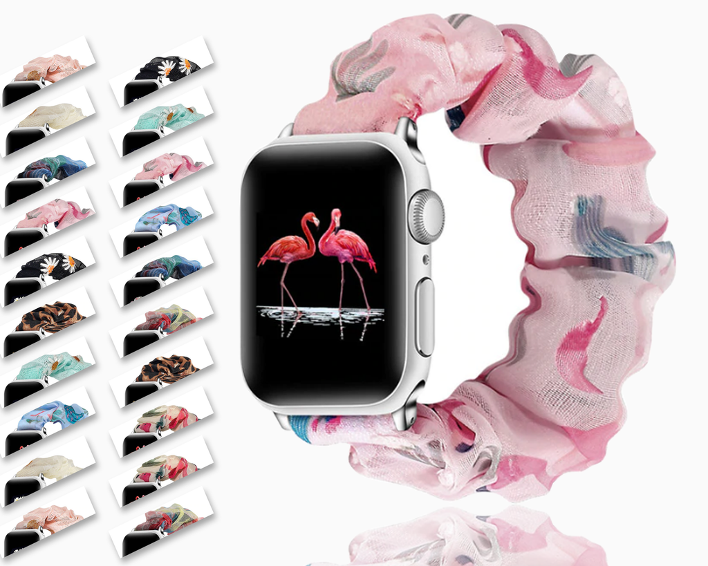 Watchbands Flamingo Chiffon Hawaiian Summer Style, Apple Watch Band Series 6 5 4