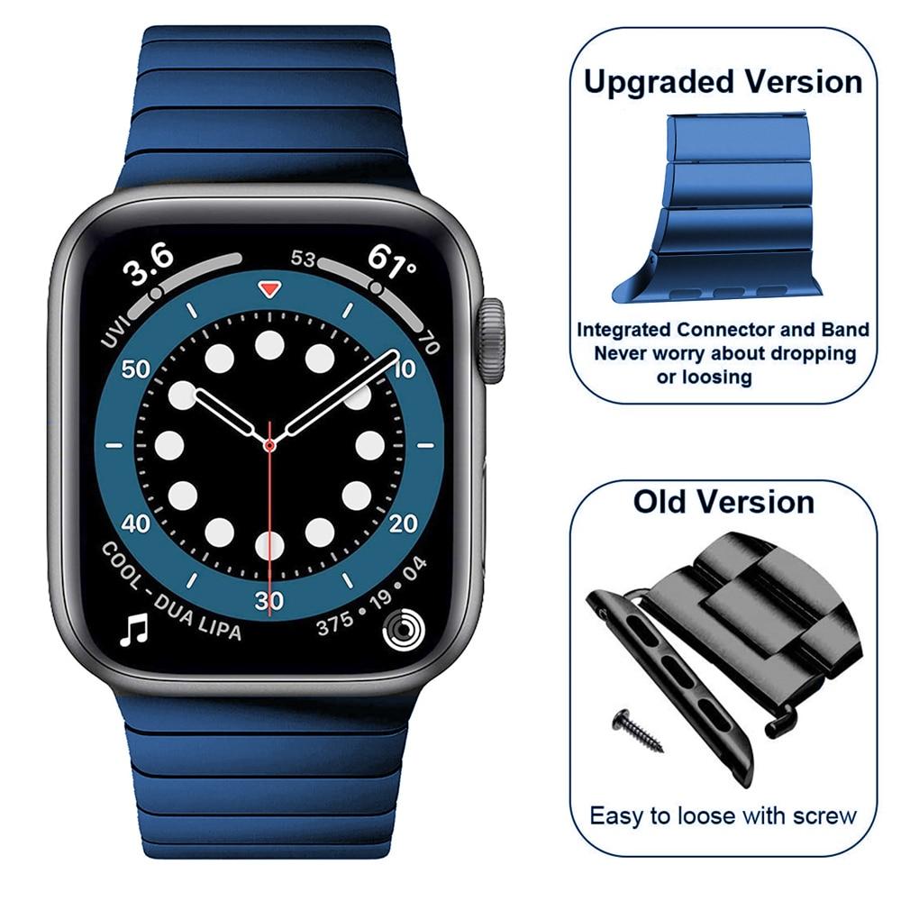 Blue color minimalist High-Quality Steel Link Bracelet Band Series 7 6