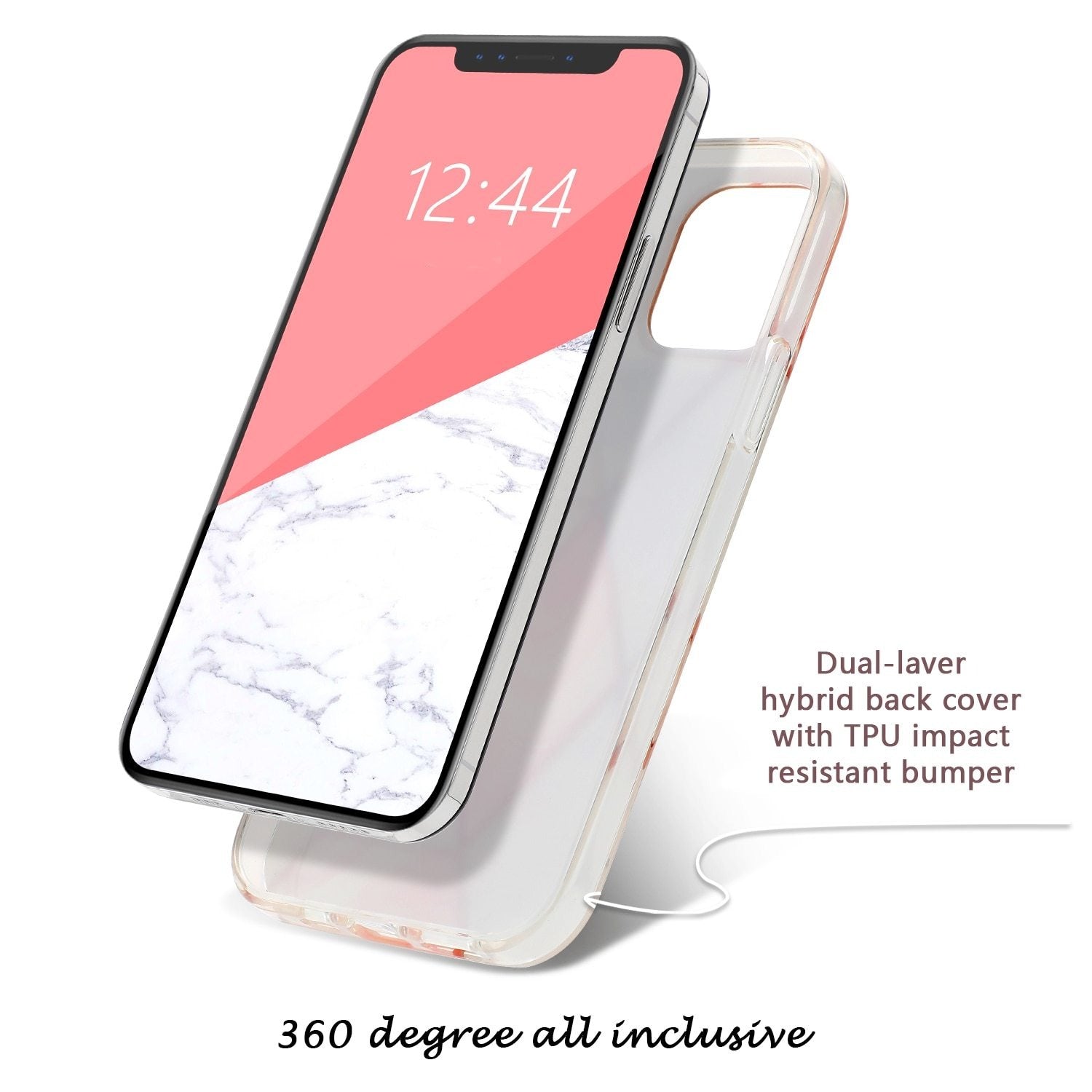 iPhone XS Max Geometric Marble Slim Soft TPU Bumper Protective Phone Case