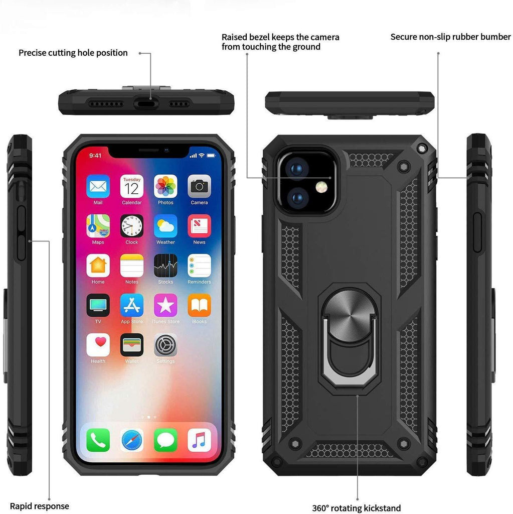 Fitted Cases for iPhone 12 11 Pro X XR XS Max 6S 7 8 Plus Case,Military Grade 15ft. Drop Tested Protective Kickstand Magnetic Car Mount Case|Fitted Cases