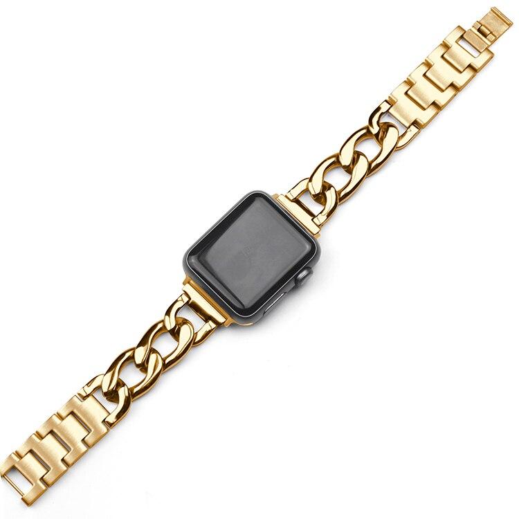 accessories Gold / 38mm / 40mm Apple Watch Series 5 4 3 2 Band, Chain link Bracelet Strap Metal Wrist Belt Replacement Clock Watch, 38mm, 40mm, 42mm, 44mm - US Fast Shipping