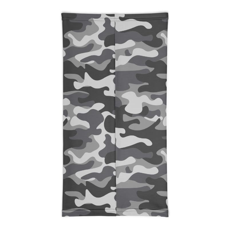 Gray Camouflage washable reusable scarves mask, grey military army tactical camo fabric print patter, neck gaiter bandana mens cover scarf