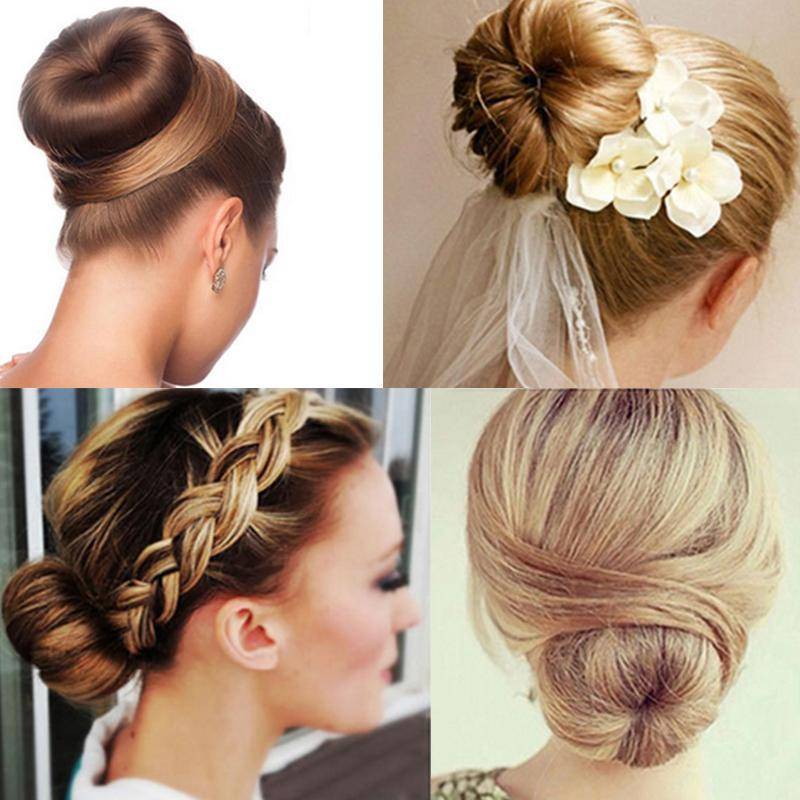 1pc Large Size Women Hair Curl Bun maker, twist band for Styling Synthetic hair 4 colors