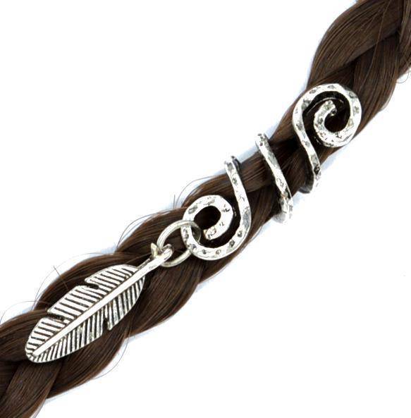 www. - 1pc Viking Spiral Hair Beads with Charms for Hair