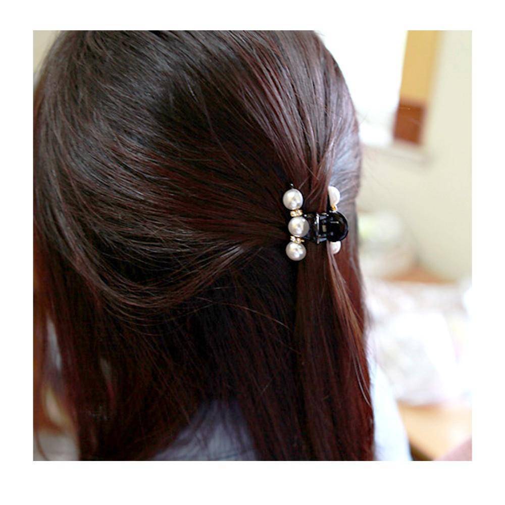 Women Elegant Hair Clip Rhinestone Pearls Metal Hair Claw Girl Hair  Accessories