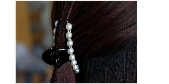 5 sizes, Women Hair claw, Imitation Pearl, Hair Barrettes Elegant Ponytail Hair Clip, Bangs, Clamp