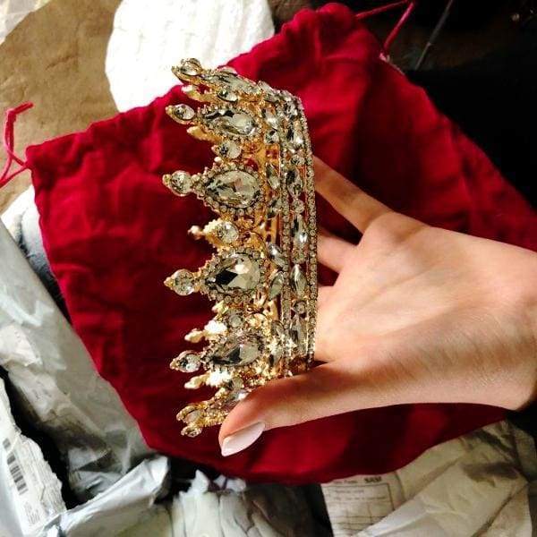 hair accessories Baroque crown, Tiara, Luxury Vintage Gold,  Fits Queen King crown, Bridals, Prom, Princess, Pageant, Wedding - 5 Colors