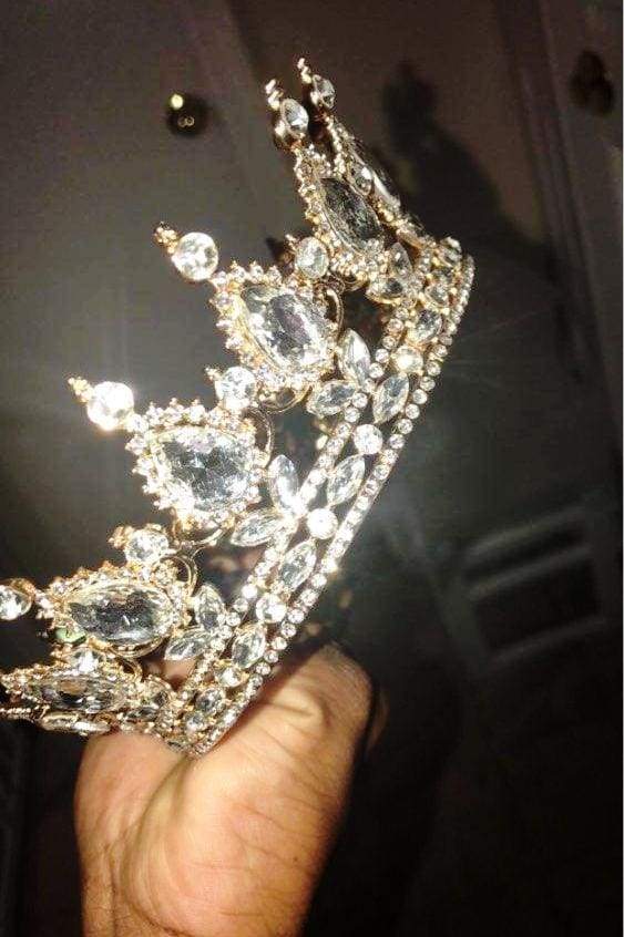 www. - Baroque crown Tiara Luxury Vintage Gold Fits