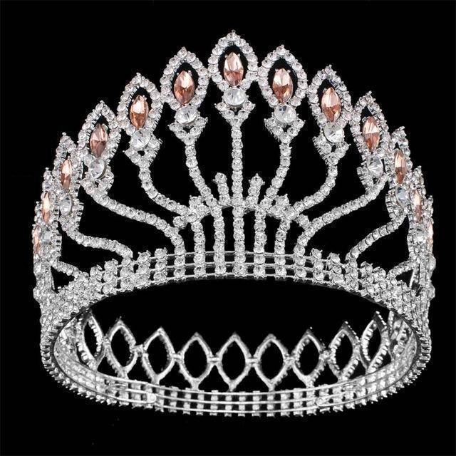 hair accessories Orange Vintage Rhinestone bling Crown, Crystal Tiara, Good for Bridals, Prom, Princess, Pageant, Wedding