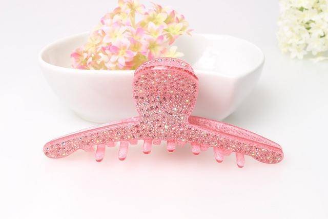 hair accessories pink XL Full Pave Rhinestone Hair Claw Clips Acrylic