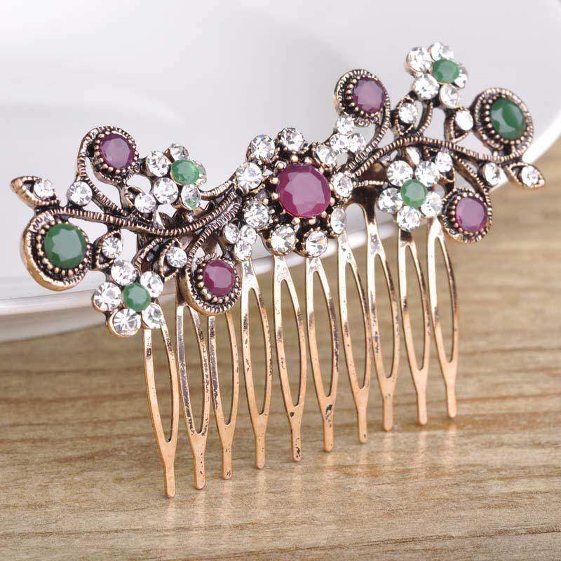 hair accessories Vintage Turkish Floral Hair Combs Hair Jewelry