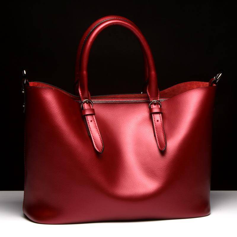 HandBags Luxury Design Women's Genuine Leather Casual Tote Purse Fashion Shoulder Handbag Ladies Blue Large Capacity Shopping Bag Bolsos