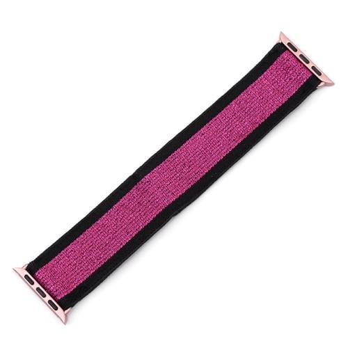 Home 1 - Hot pink w pink / 38mm Elastic Stretch apple watch band, Double print Layer strap, fits nike hermes sports Series 5 4 3 2 1 iwatch women 38mm 40mm 42mm 44mm
