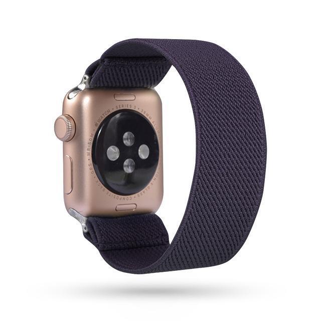 Home 13-Obsidian / 38mm or 40mm Men solid color sports straps, Apple watch scrunchie elastic fitness band, Series 5 4 3 iwatch scrunchy 38/40mm 42/44mm Unisex gift for him