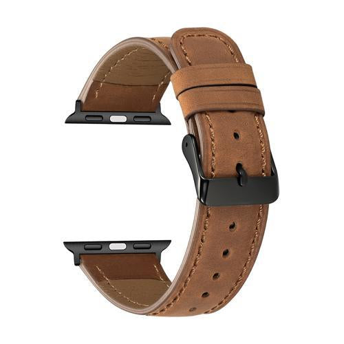 Premium Leather strap for apple watchband series 7 6 5 bracelet belt