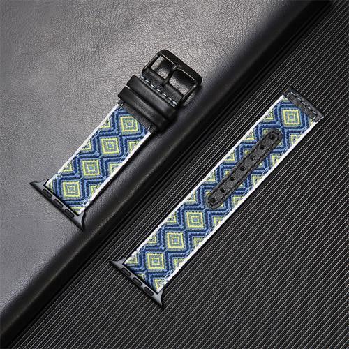 Fabric & Leather Strap for Apple Watchband 7 6 5 high-quality