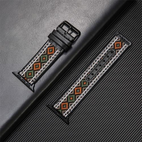 Fabric & Leather Strap for Apple Watchband 7 6 5 high-quality