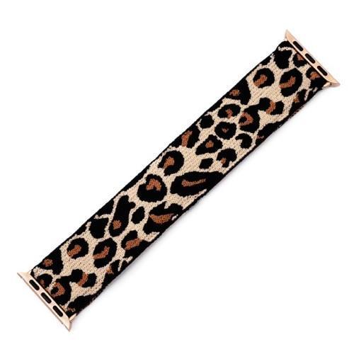 Home 4- Cheetah w Rose gold / 38mm Elastic Stretch apple watch band, Double print Layer strap, fits nike hermes sports Series 5 4 3 2 1 iwatch women 38mm 40mm 42mm 44mm