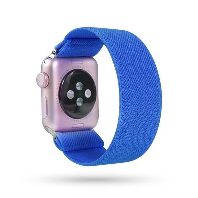 Home 5-Blue / 38mm or 40mm Black elastic Apple watch scrunchies band, Series 5 4 3 iwatch sporty ebony scrunchy 38/40mm 42/44mm, Men women scrunchie watchband