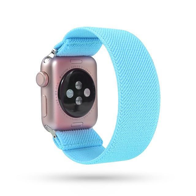 Home 6-Sky blue / 38mm or 40mm Elastic stretch Yellow orange neon fluorescent colors Apple watch scrunchie band, Series 5 4 3 iwatch sport 38/40mm 42/44mm, Gift for her watchband