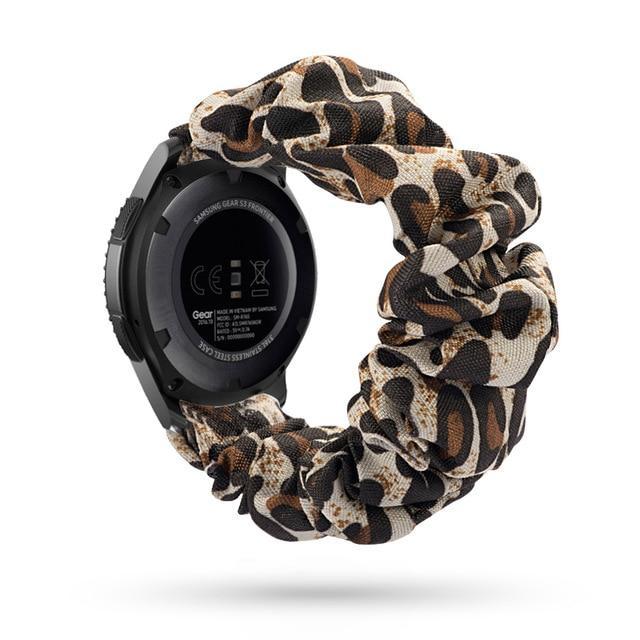 Home 20mm watch band Beige Jaguar Scrunchies Bohemian Fashion Design Elastic Watch Strap For Women