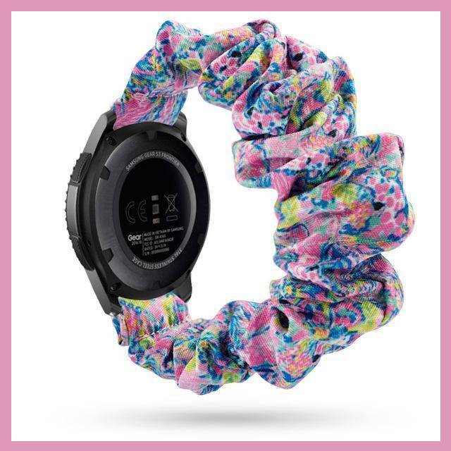 Home Blue-Pink Abstract Scrunchies Bohemian Fashion Design Elastic Watch Strap
