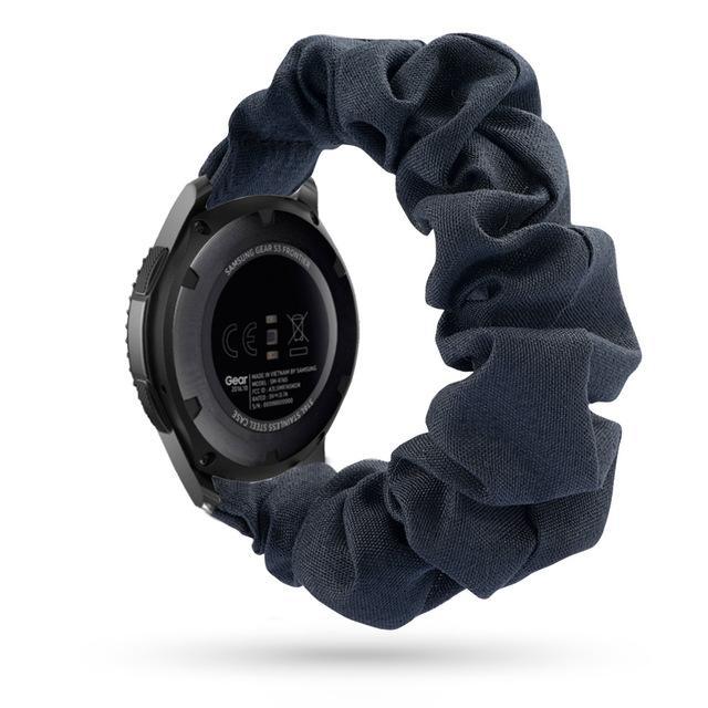 Home charcoal black / 20mm watch band Charcoal Black Scrunchies Bohemian Fashion Design Elastic Watch Strap For Women