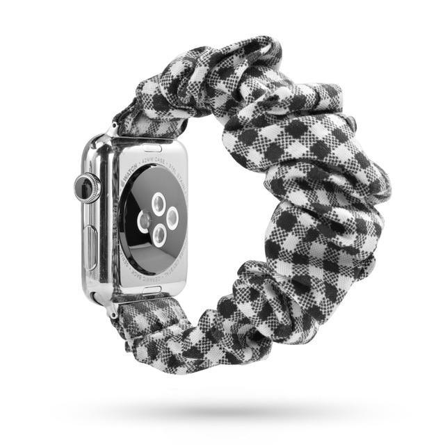 Home checkered / 38mm or 40mm Elastic Apple Watch stretch Strap band  iwatch 42mm 38 mm 44mm 40mm Series 5 4 3 women belt watchband