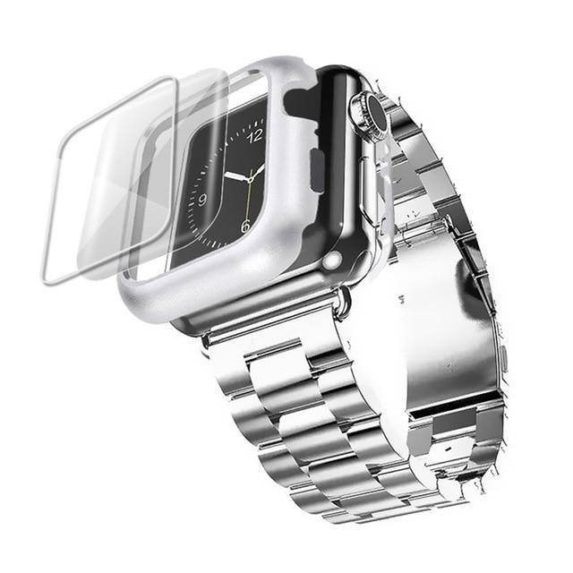 Stainless Steel Case and Strap For Apple Watchband and Film 6 5 4