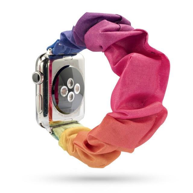 Home 9-colorful / 38mm or 40mm Copy of Sale! - Scrunchie Elastic Apple Watch stretch band,  iwatch 42mm 38 mm 44mm 40mm, Series 5 4 3